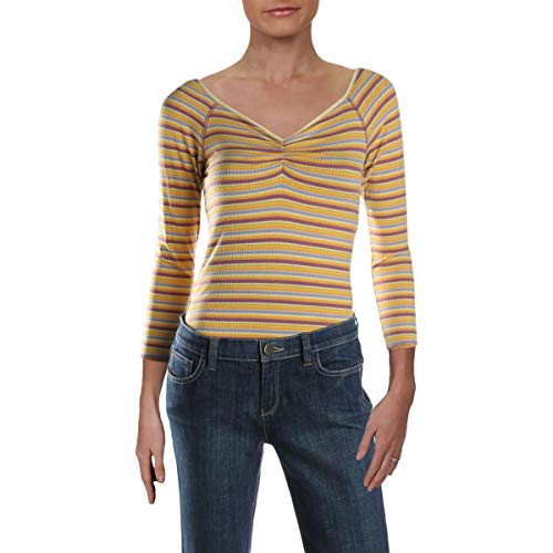 Free People Put A Stripe On It Printed Bodysuit