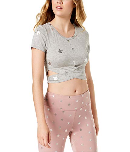 Active Juniors' Metallic-Print Crisscross Top