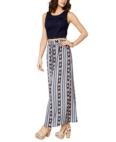 Juniors' Printed Tie-Front Top