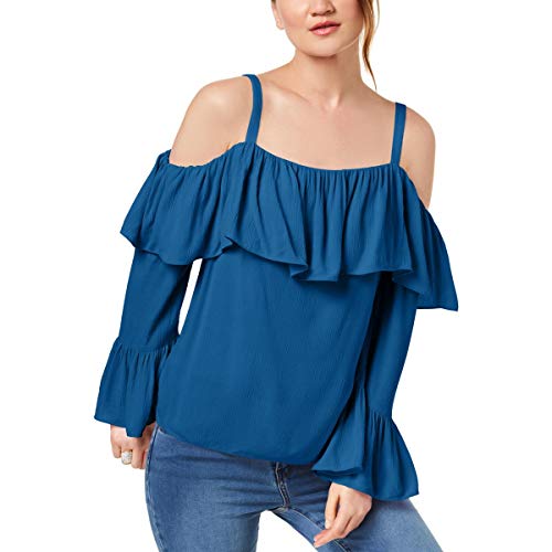 Ruffled Cold Shoulder Top