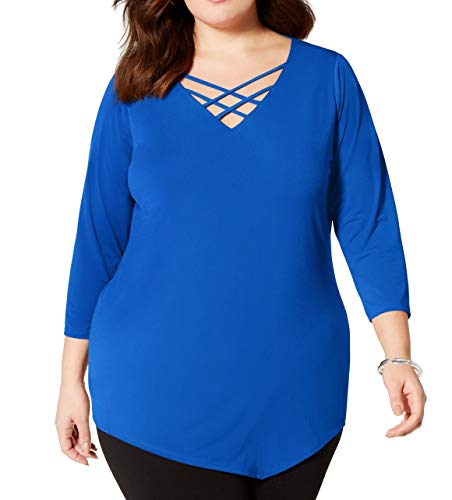 Plus Size Asymmetric Criss-Cross Top