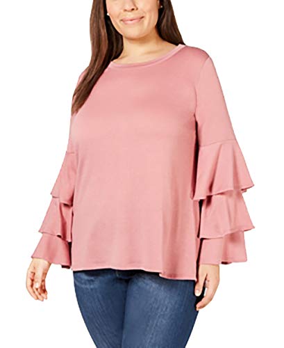 Plus Size Ruffle-Sleeve French Terry Top