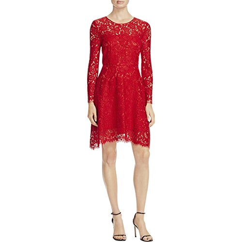 Finity Womens Lace Satin Trim Cocktail Dress