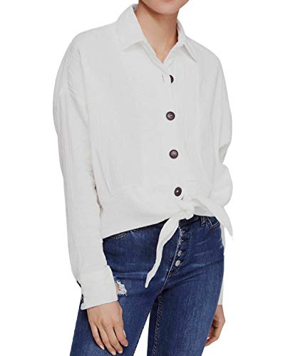 Free People Suns treaks Cotton Tie-Front Sh Ivory Size Large