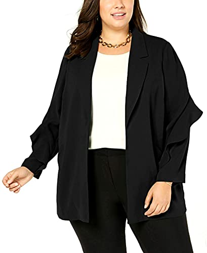 Plus Size Flounce-Sleeve Jacket