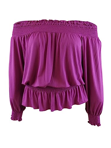 Lauren Ralph Lauren Womens Plus Jersey Off-the-Shoulder Top