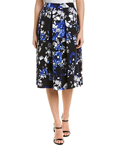 Printed Pleated A-Line Midi Skirt