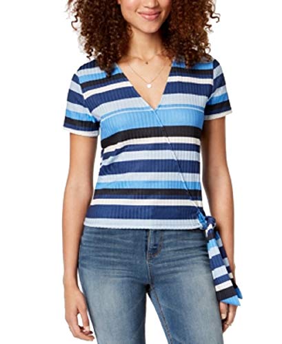 Juniors' Striped Wrap Top
