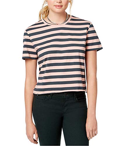 Juniors' Striped Unfinished T-Shirt