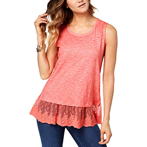 Embroidered-Hem Tank Top