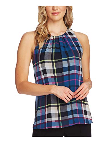 Plaid Sleeveless Blouse