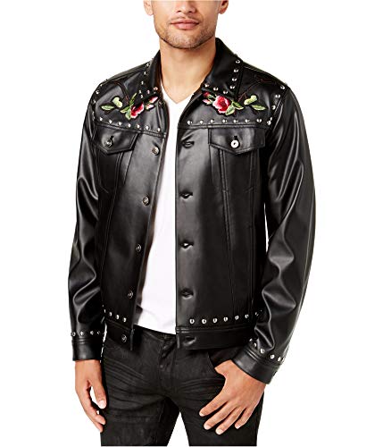 I.N.C. Men's Embroidered Faux Leather Jacket