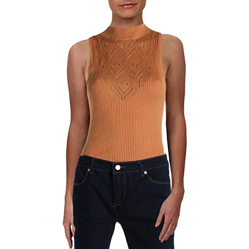 Intimately Free People Womens Yoke High Neck Bodysuit Orange XS