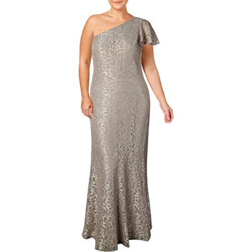 Lauren Ralph Lauren Womens Glitter Lace Evening Dress