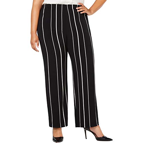 Plus Size Striped Pull-On Pants
