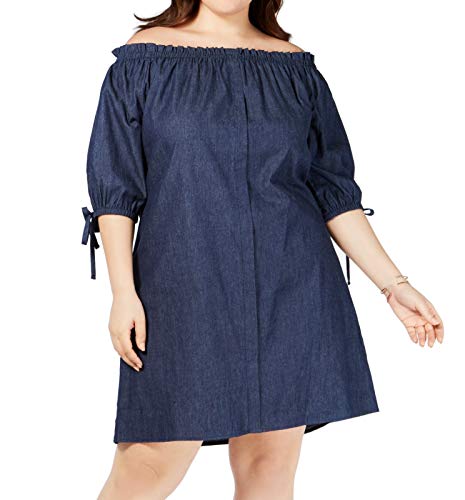 Trendy Plus Size Cotton Chambray Dress