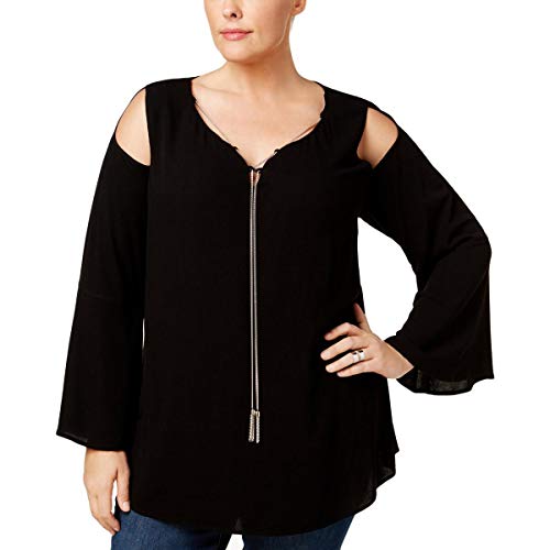 Plus Size Chain-Neck Cold-Shoulder Top