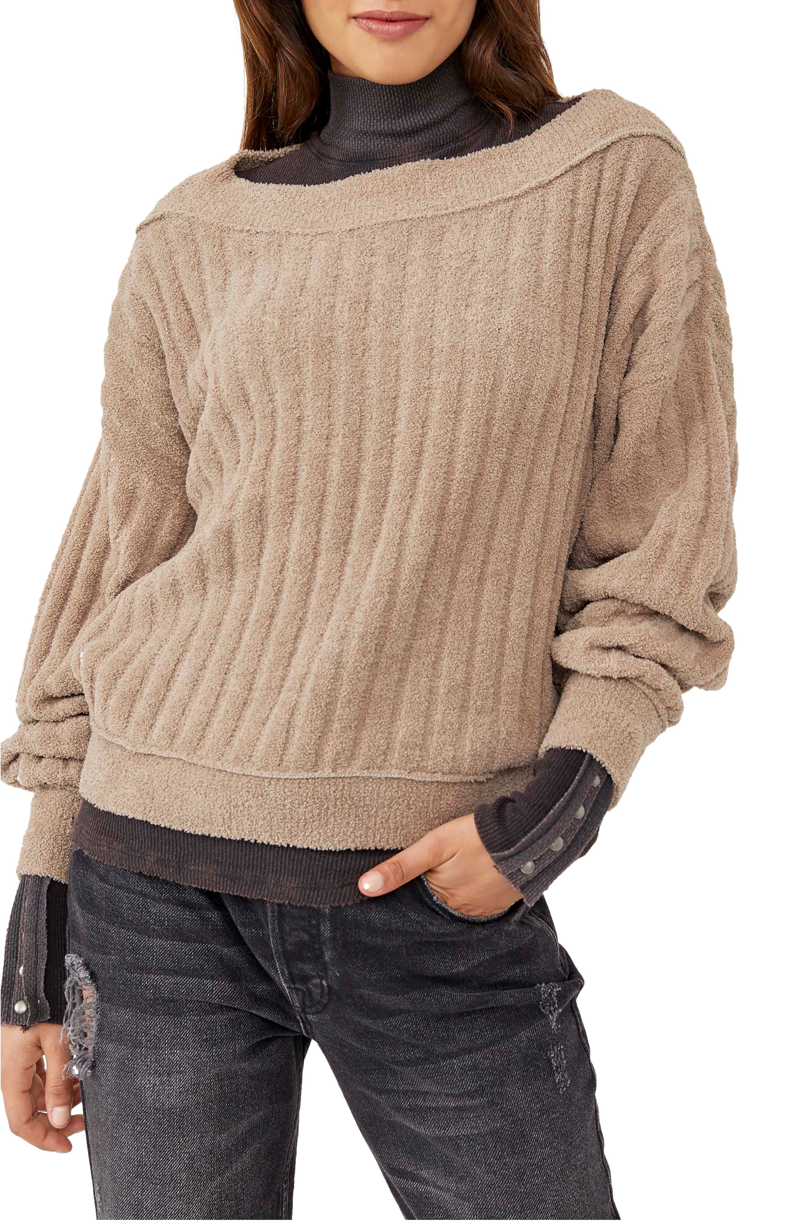 Free People Cabin Fever Convertible Neck Pullover Atmosphere XS