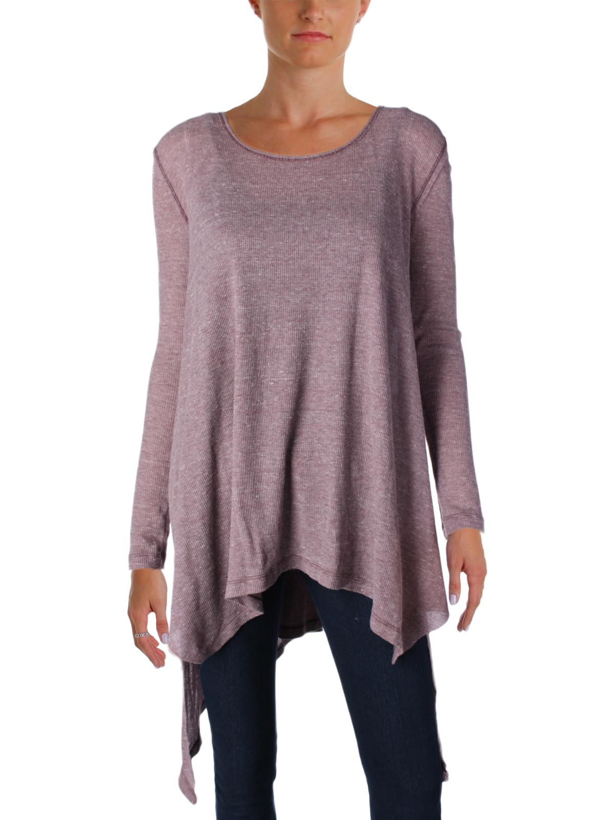 Free People Womens Heathered Long Sleeves T-Shirt