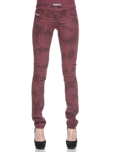 Diesel Legging Super Slim Livier Jegging Burgundy Bordeaux Pant