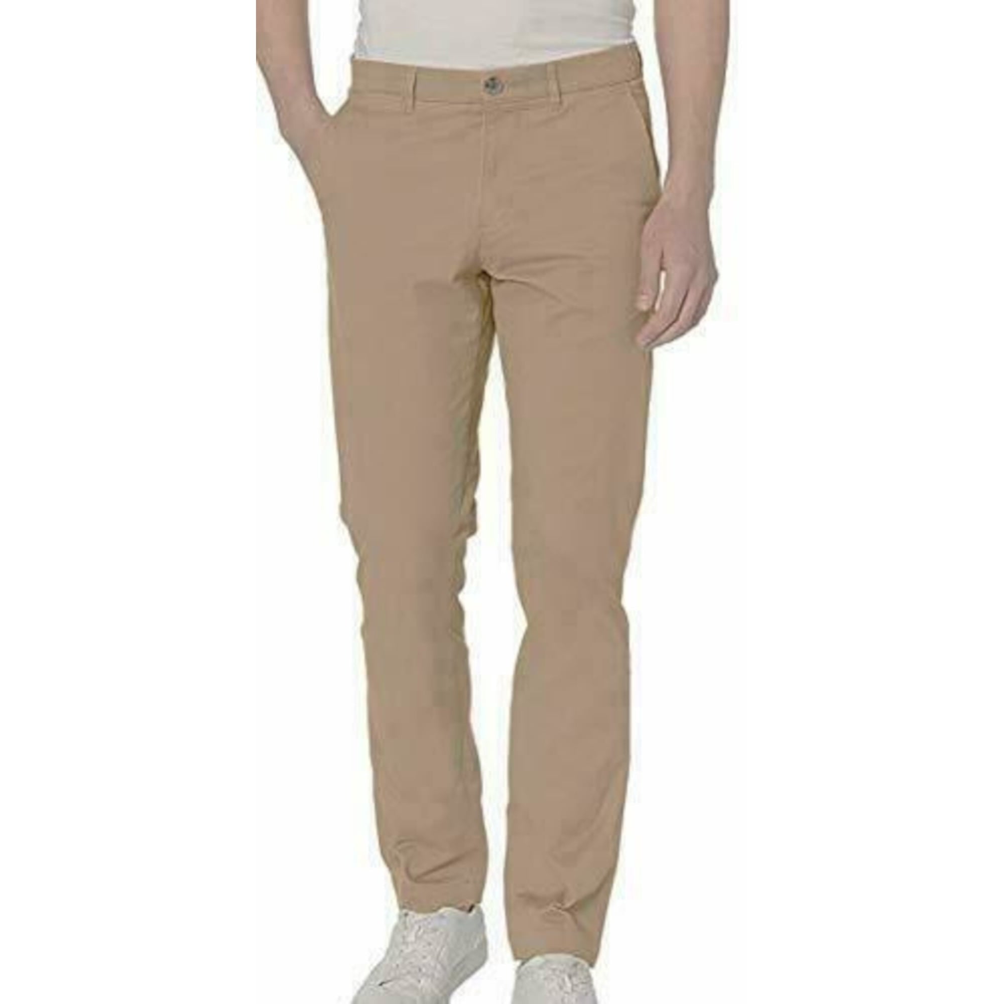 LACOSTE Mens Beige Flat Front Regular Fit Chino Pants