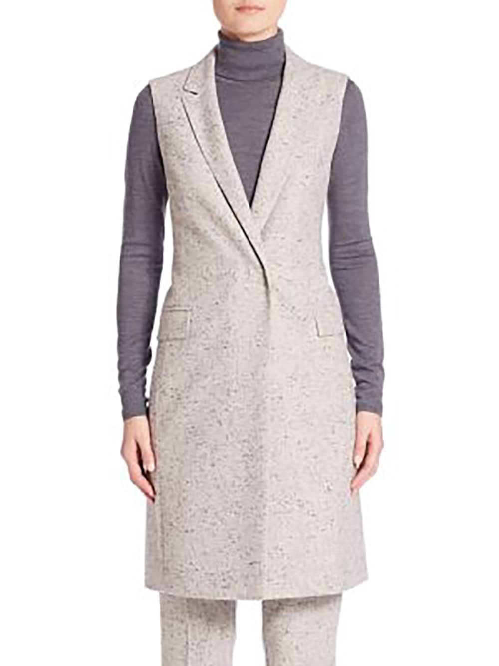 Hugo Boss Womens Karana Printed Notch Collar Outerwear Vest