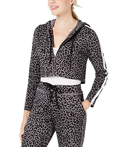 Juniors' Cropped Striped-Sleeve Hoodie