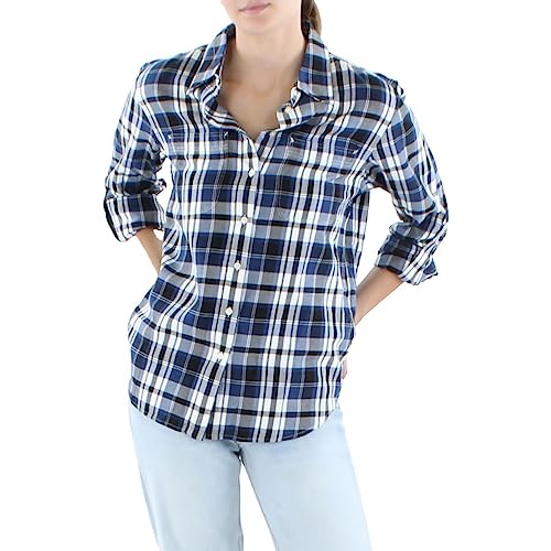 Lauren Ralph Lauren Plaid Roll Tab Cotton Shirt