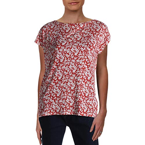 Lauren Ralph Lauren Floral Print Dolman Sleeve Cotton Top