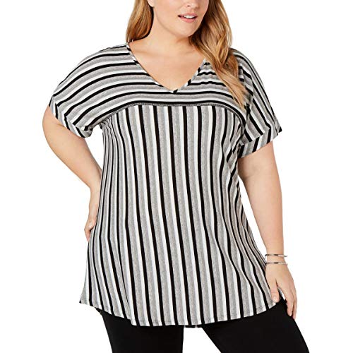 Plus Size Striped High-Low Top