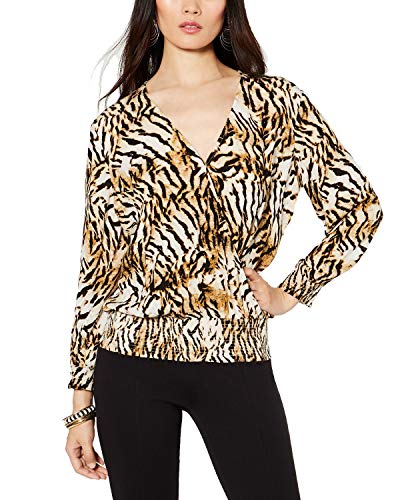 INC Animal-Print Surplice Top
