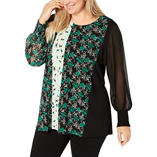 Plus Size Mixed-Print Tunic