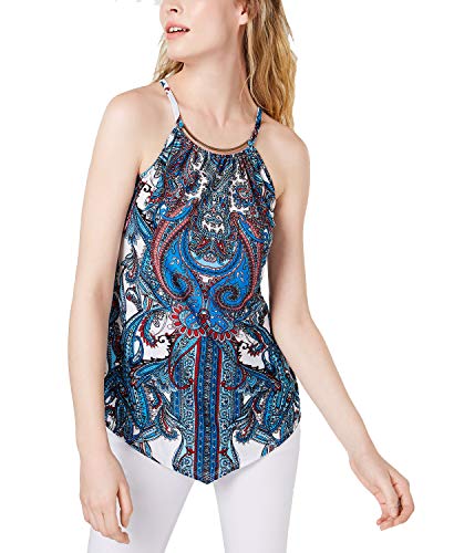 INC Printed Hardware Halter Top