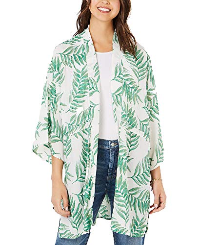 Juniors' Tropical-Print Kimono