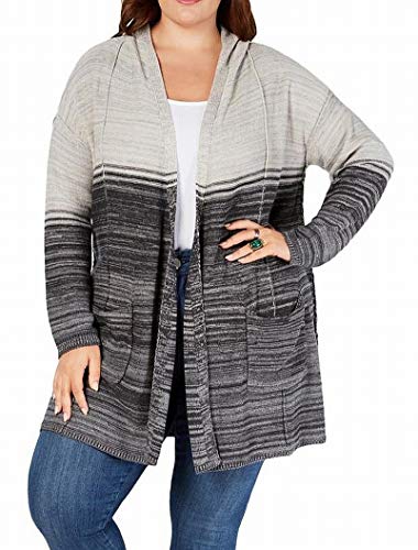 Plus Size Ombré Hooded Cardigan