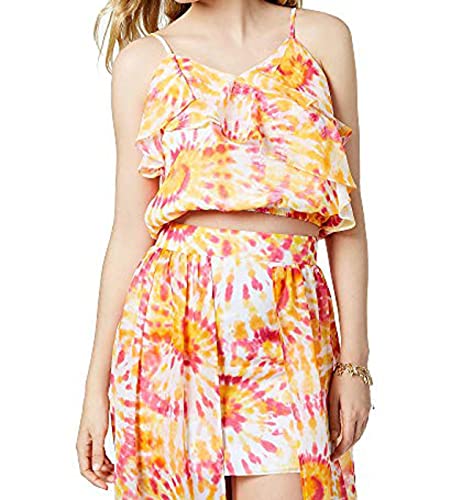 The Edit By Seventeen Juniors Printed Ruffled Crop Top