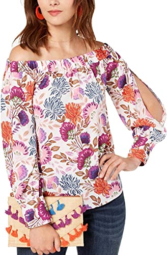 I.N.C. Floral-Print Off-The-Shoulder Top
