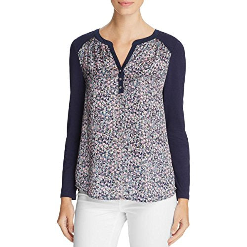 Finity Abstract Print Henley Top