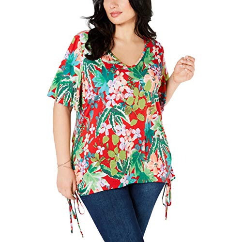 Plus Size Side-Ruched Flutter-Sleeve Top
