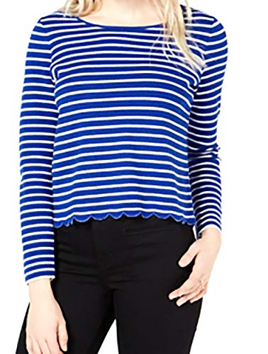 Striped Scalloped Crossover Top