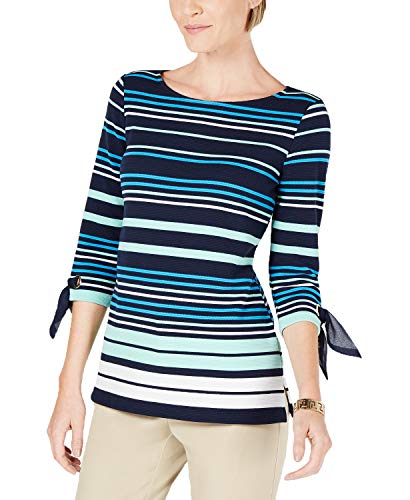 Striped Tie-Sleeve Top