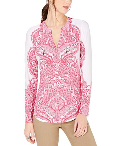 Printed Zip Detail Top