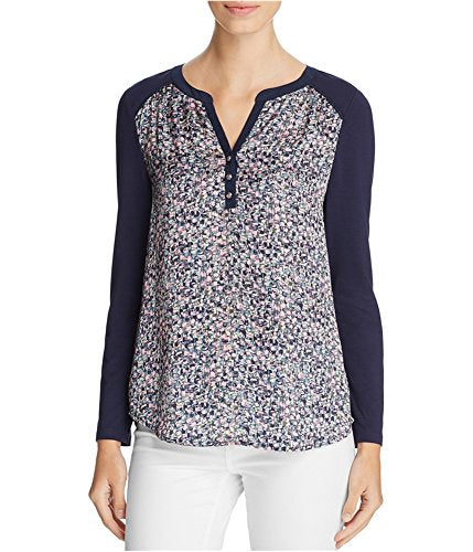 Finity Abstract Print Henley Top