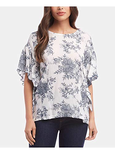 Ruffle-Sleeve Gauze Top