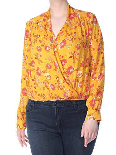 Floral-Print Faux-Wrap Top