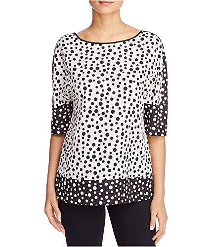 Finity Womens Polka Dot Pullover Blouse