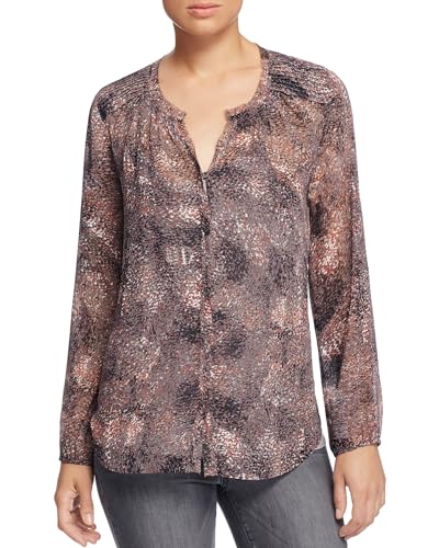 Daniel Rainn Pintucked Abstract Print Blouse