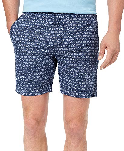 Con.Struct Men's Stretch Navy Knot-Print 7" Shorts