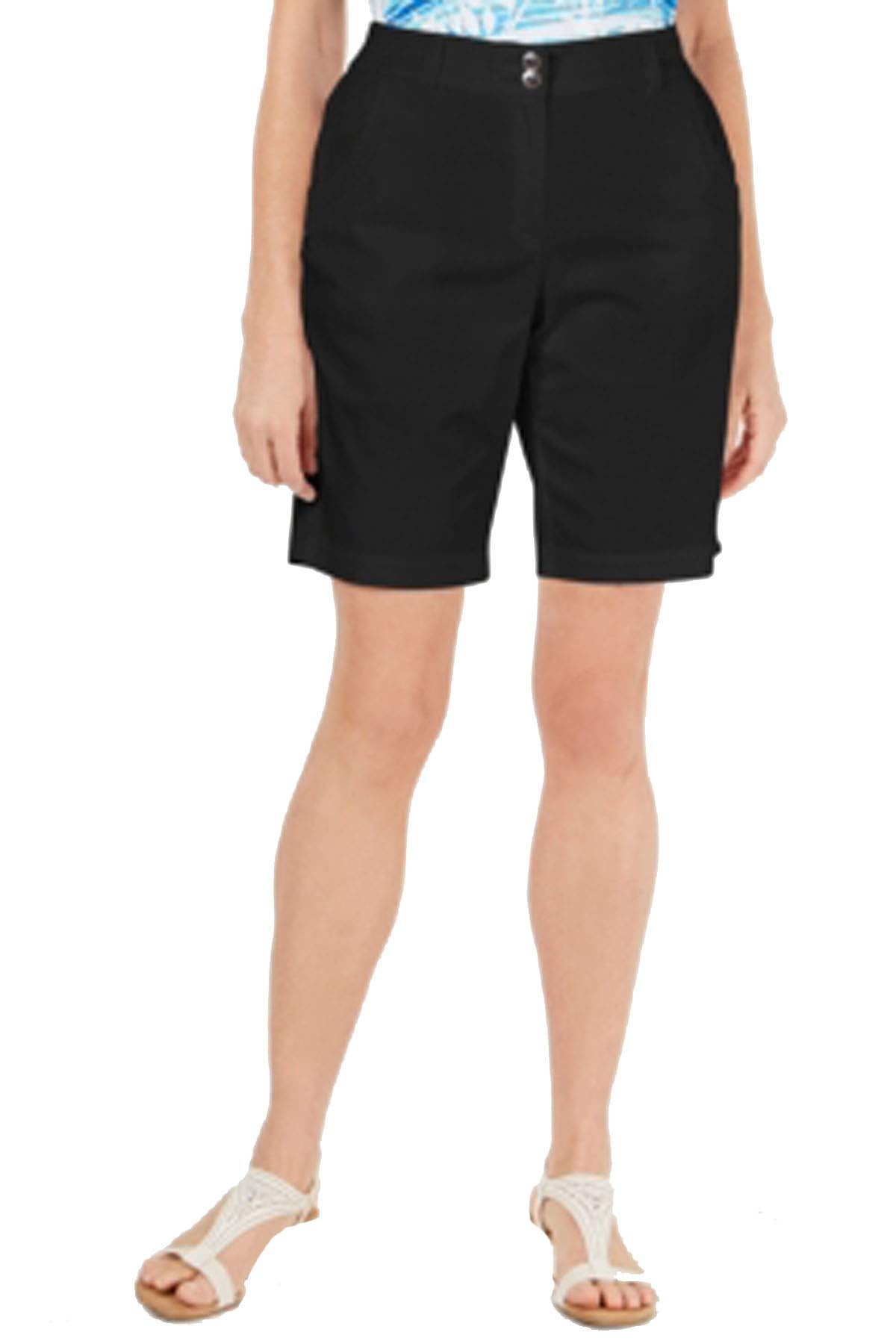 Karen Scott Womens Plus Comfort Waist Woven Shorts