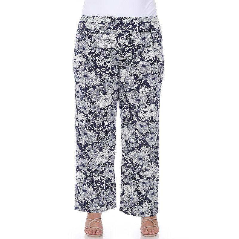 Plus Size Floral Paisley Palazzo Pants